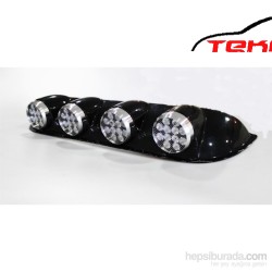 Space Offroad Sis Lambası 12x4 Led Yuvarlak Siyah